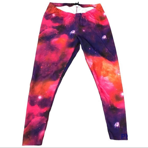 torrid Pants - Torrid pink orange galaxy print leggings celestial clouds 00 10 clouds